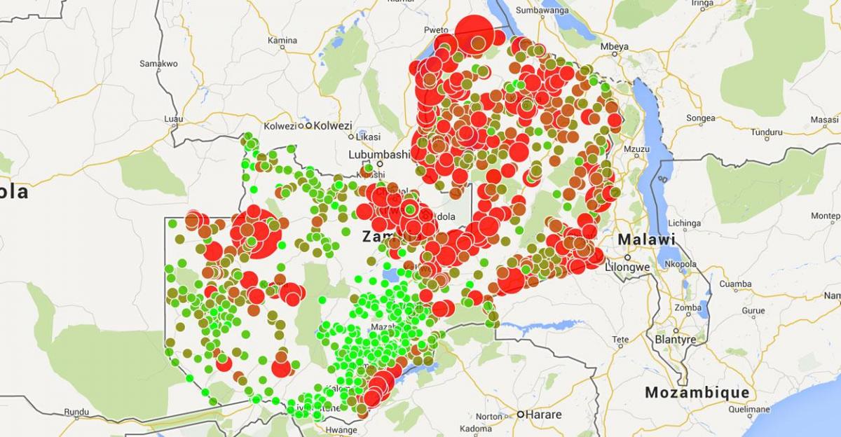 mapa Malawi je malárie 