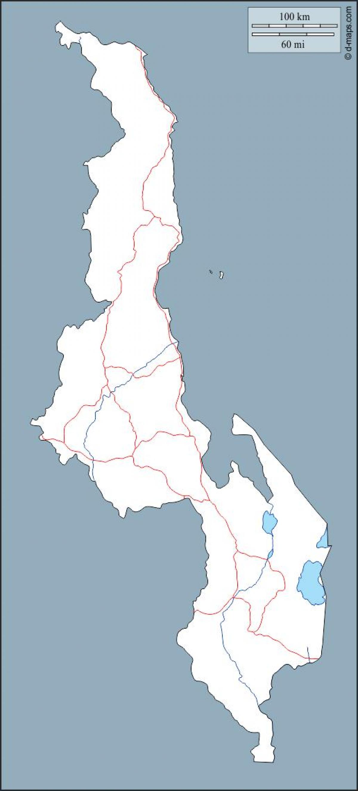 mapa Malawi mapa obrys