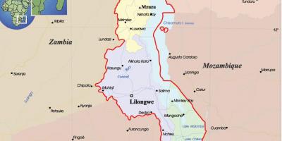 Mapa Malawi politické