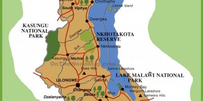 Mapa Malawi a okolních zemí